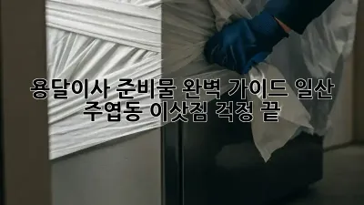 용달이사 준비물 완벽 가이드: 일산 주엽동 이삿짐, 걱정 끝!